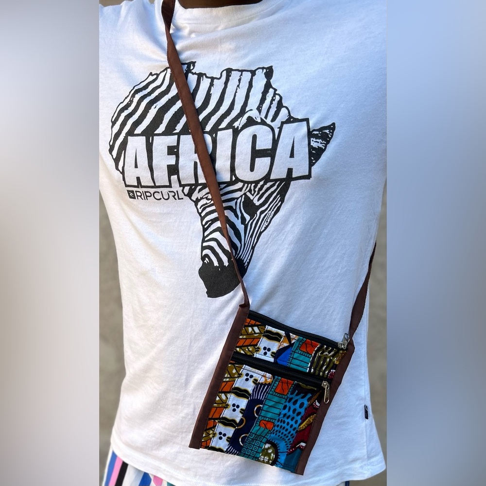 NW 💯 cotton Patch Vlisco Fabric Crossbody Purse Sz 6”x6”